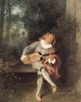 Mezzetin Jean Antoine Watteau clásico rococó Pinturas al óleo